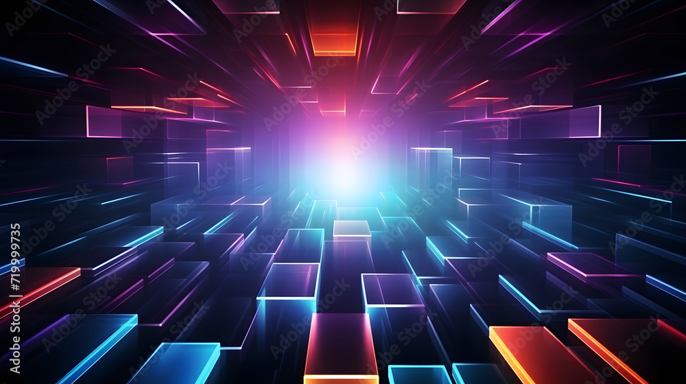 Poster abstract background with glowing lines
