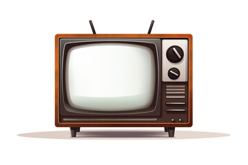 Vintage television isolated on white