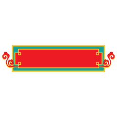 Red Chinese Frame and Border. Oriental Style