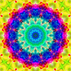 Modern floral ornament. Creative mandala. Color Raster illustration. For Wallpaper, print, fashion. Carpet designs patterns Persian relief