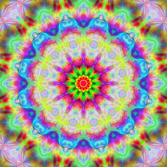 Modern floral ornament. Creative mandala. Color Raster illustration. For Wallpaper, print, fashion. Carpet designs patterns Persian relief