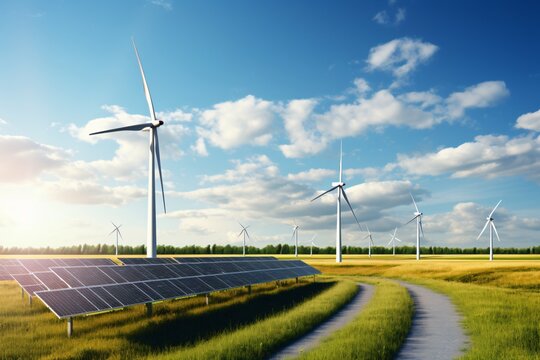 wind turbine and solor panels