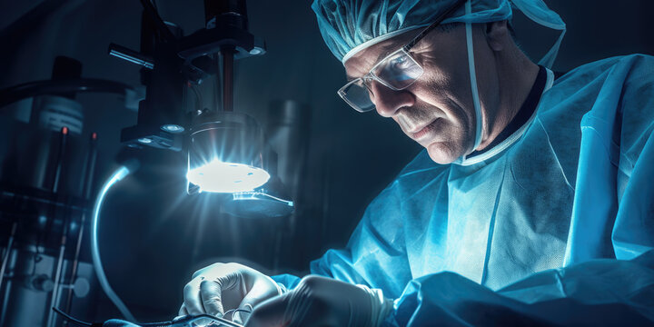 Experienced Surgeon Performing Advanced Endoscopic Surgery