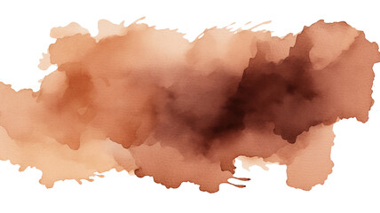 Watercolor brown stain, transparent background 