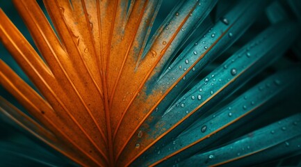 a close up view of a palm leaf,