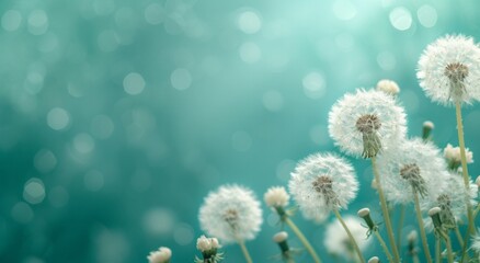 Obraz premium a close up image of white dandelion flowers