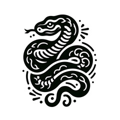 flat vector logo of snake ,Logo illustration of a "snake" ,snake logo ,snake illustration