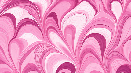 Pink hearts wavy line art