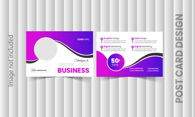 Unique and attractive business post card design template