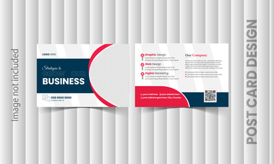 Neat and clean simple business post card design template