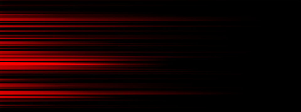 Abstract red lighting effect speed direction on a black background vector illustration