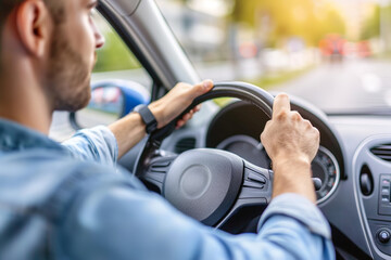 driving school car training close-up