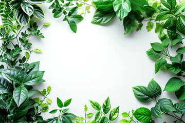 Fototapeta premium greenery surrounding white background