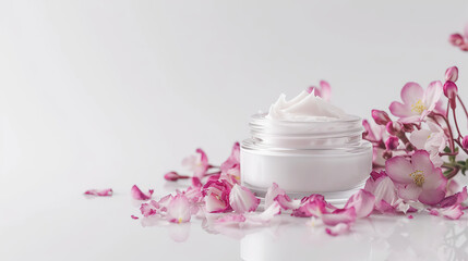 Artistic and high-quality depiction of a cosmetic jar filled with rich face cream