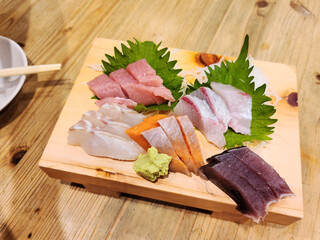 Sashimi, fresh raw fish dish 