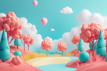 3d game background wallpaper illustration minimalistic style