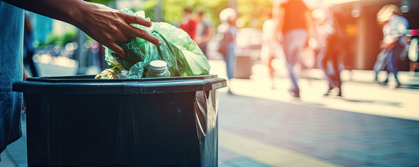 Household waste in the city. generative ai