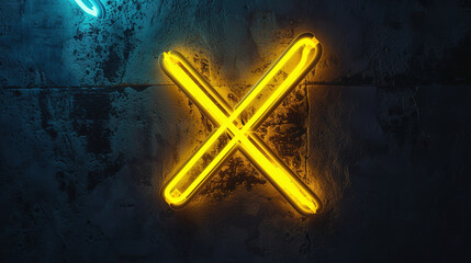  A glowing yellow 'asterisk' symbol in a futuristic font