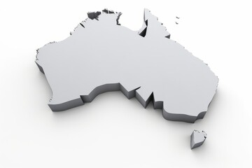 Australia Map with Grayscale Gradient, Creating a Contemporary Design, Featured on a White Surface, Generative AI