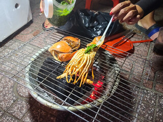 Grilled lobster at the night market	