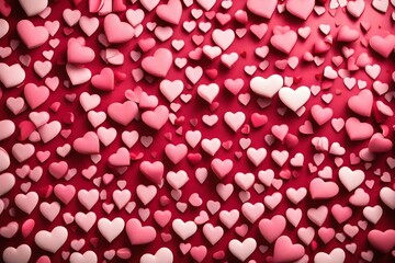 An HD capture of a Valentine's Day holiday backdrop, featuring an adorable array of pink hearts forming a seamless pattern.