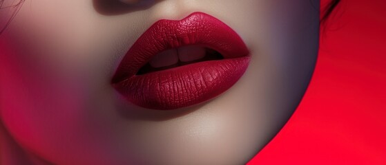 lips girl, lipstick's texture, color, and application on the lips