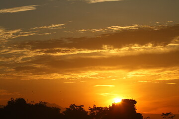 sunset over the city