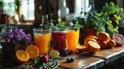 Homemade Fruit Juice, Freshly fruit drink or smoothie