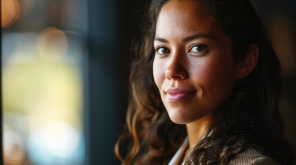 Obraz premium Businesswoman smile and stand confident, portrait of woman