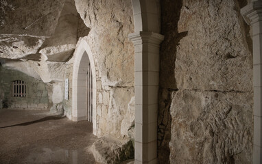 medieval French troglodyte cave,, gothic architecture