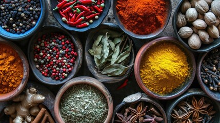 Spices for Flavorful Cooking. Vibrant and Diverse Array
