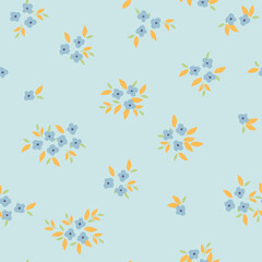 seamless, spaced out, floral pattern, flowers in bunches, clusters - obrazy, fototapety, plakaty