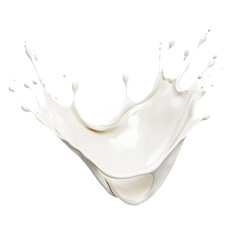 Milk splash isolated on transparent background. Generative ai design.