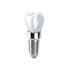 Tooth implantat with metal isolated on transparent background. Generative ai design.