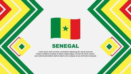 Obraz premium Senegal Flag Abstract Background Design Template. Senegal Independence Day Banner Wallpaper Vector Illustration. Senegal Design