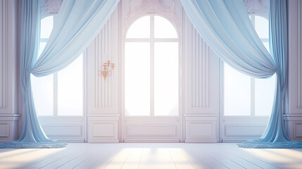 Gradient empty room wall model, minimalist interior, podium 3D product display