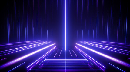 abstract geometric neon background laser lines. 3d render 