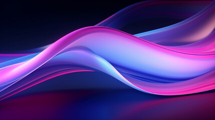 looped 3d animation abstract neon background with glowing waves. 