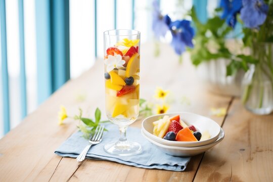 semisweet moscato with summer fruit arrangement