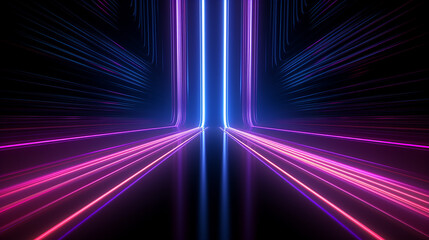 abstract black background with pink blue line. 3d render
