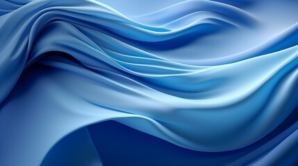 abstract blue background with folded textile. 3d render 