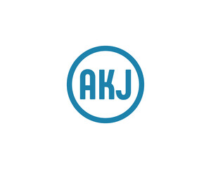 AKJ logo design vector template