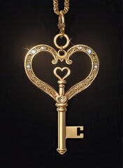 Fototapeta na wymiar vintage heart shaped key symbol of love
