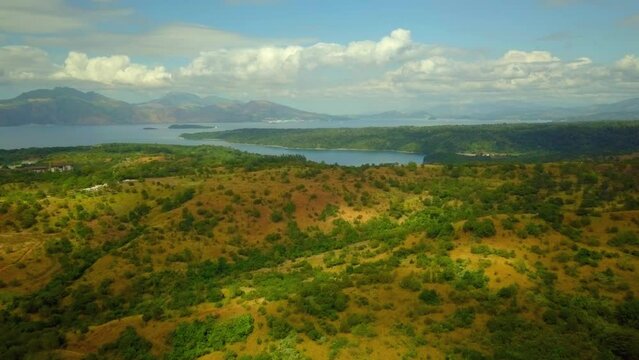 Scenic Panorama Aerial Drone Video of Subic Bay and Anvaya Cove in Morong,Bataan, Luzon Philippines