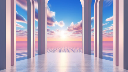 Empty room background, simple style interior design