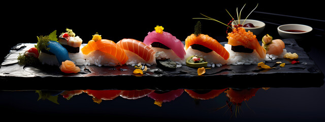 Obraz na płótnie Canvas Elegance of the East: The Royal Sushi Ensemble
