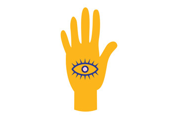 Hand Flat Fortune Sticker Design