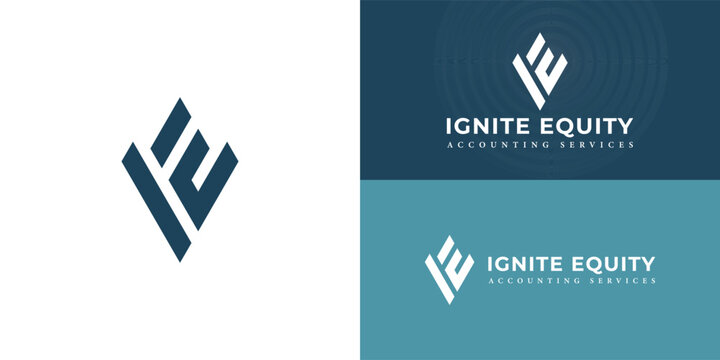 abstract initial letter IE logo in dark blue color isolated in white background applied for accounting and financial logo also suitable for the brands or companies that have initial name IE pr EI