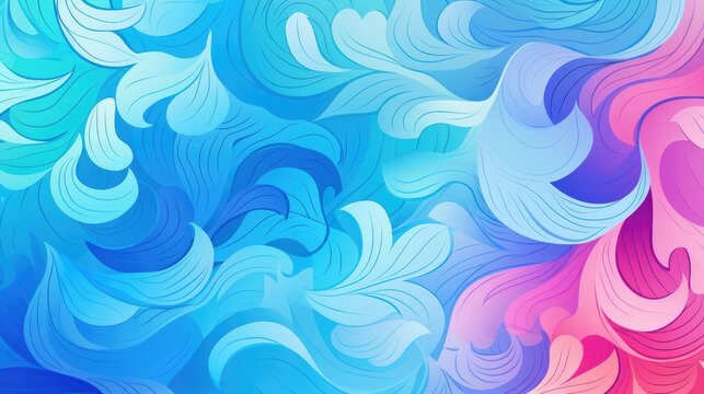 Abstract water wave Blue Pink Light colorful background Fresh, cheerful and relaxing summer concept. Positive and healthy