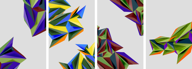 Triangle low poly mosaic posters. Vector illustration For Wallpaper, Banner, Background, Card, Book Illustration, landing page